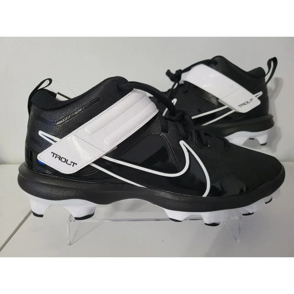 Nike Force Trout 7 Pro MCS Black White Baseball Cleats Men's Size 12 Brand New - Picture 1 of 16